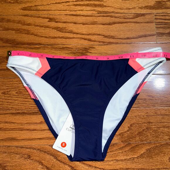 NWT Cupshe Navy Blue Sport Hipster Chevron Bikini Swim Bottom Size Small - Picture 11 of 12